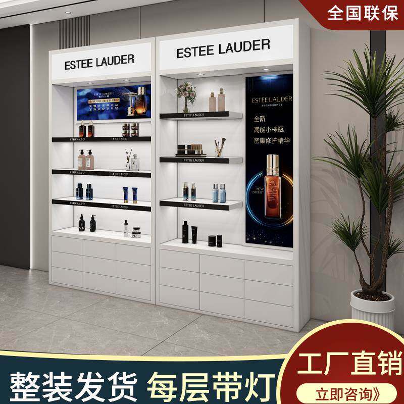 美容院化妆品展示柜烤漆直播间柜产品鞋子包包展柜手办橱窗柜定制