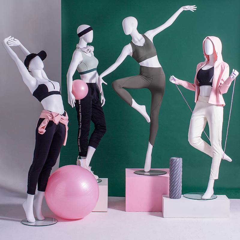 简茜模特定制高档瑜伽姿势运动全身女假人偶人体服装店陈列道具