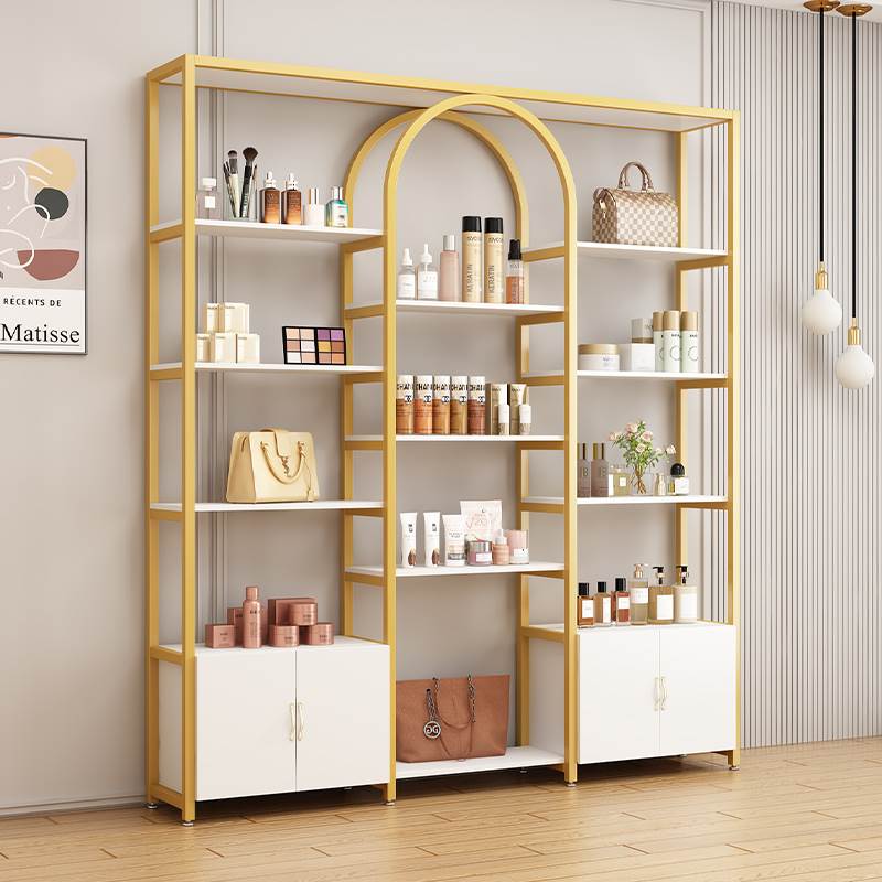 美容院产品展示柜轻奢化妆品展示架美甲店货架置物架子母婴陈列柜