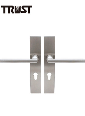 华信TP01S-S72EUTH032SS不锈钢方角面板配不锈钢空心拉手卧室门锁