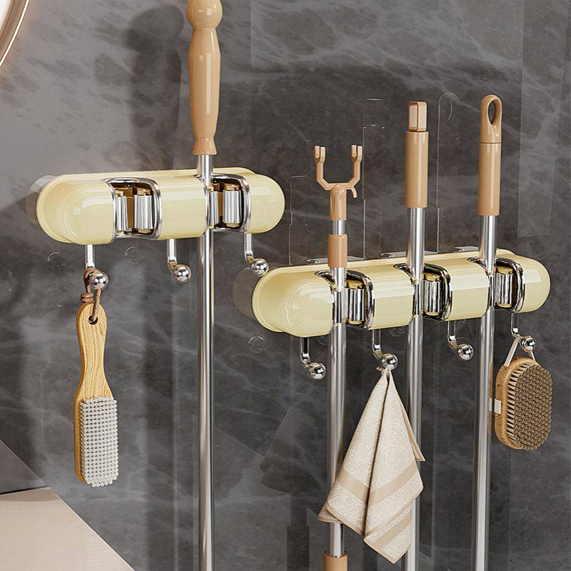 轻奢连排拖把架免打孔壁挂卫生间拖把挂钩家用无痕拖把固定器拖把