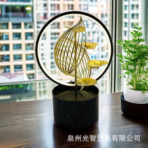 厂家直销北欧轻奢家居饰品铁艺流水摆件加湿器桌面摆件办公室批发