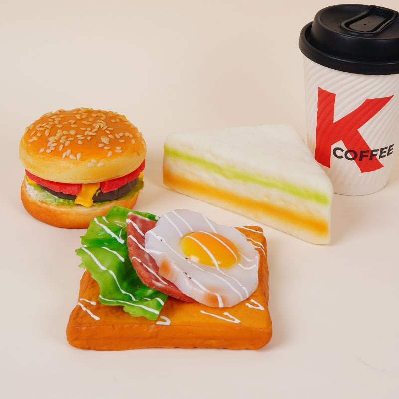 仿真汉堡三吐司模型创意食玩装饰摆件假食品娱乐玩具
