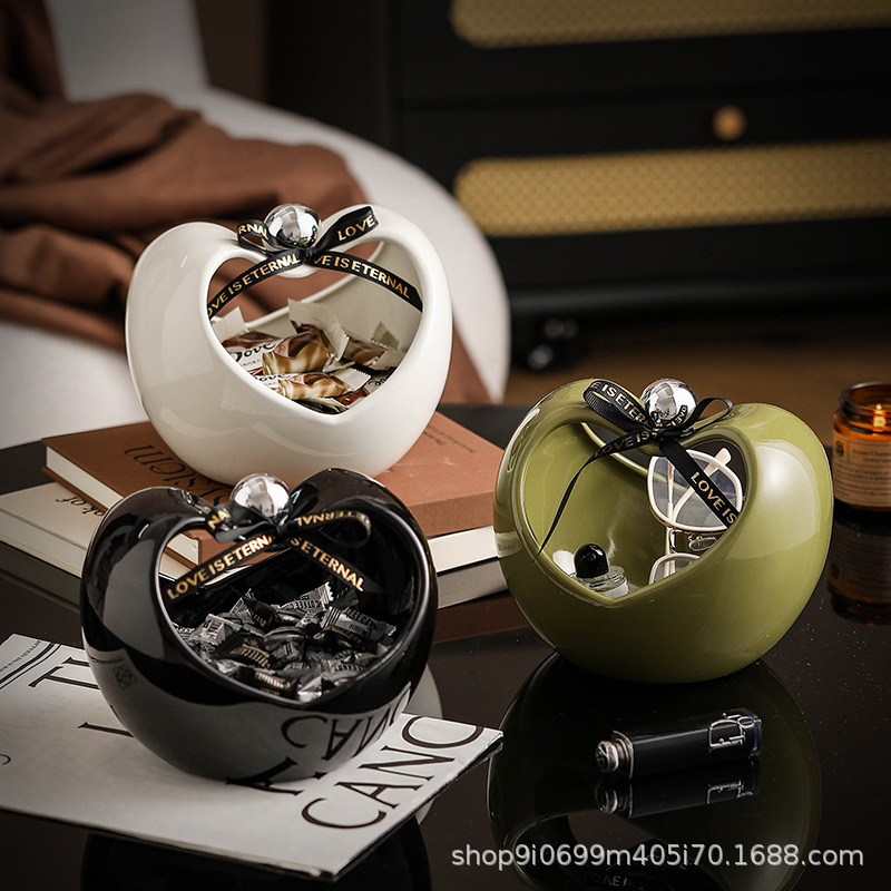 创意轻奢高档水果篮客厅家用零食干果盘高颜值陶瓷摆件果盘/果篓