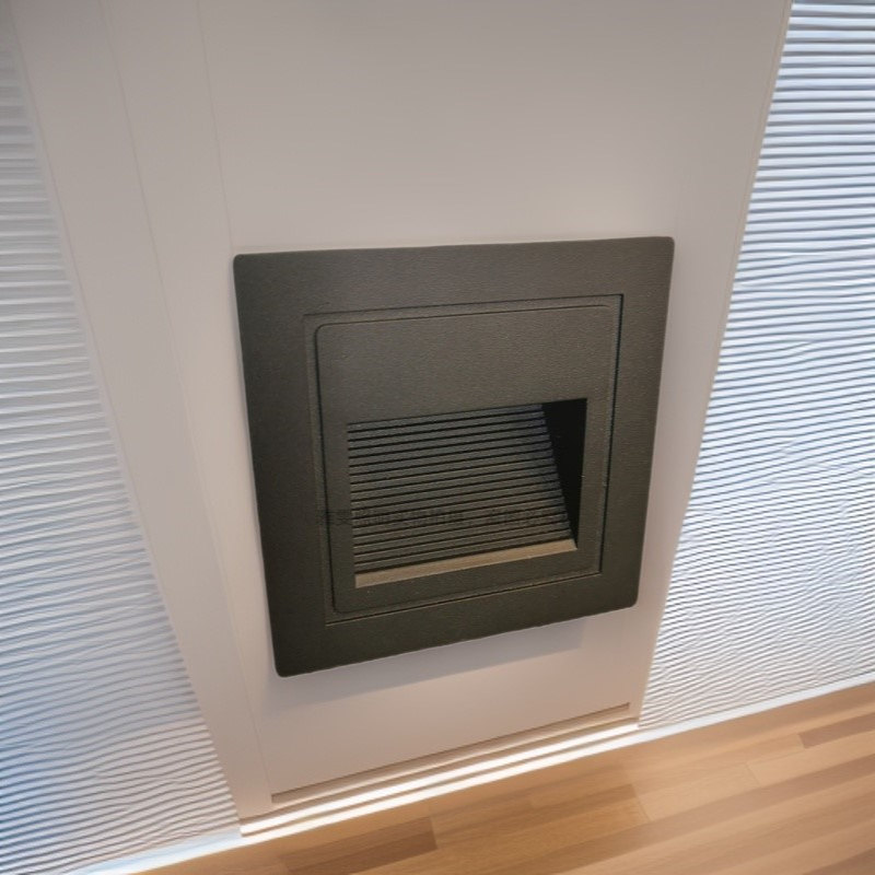 户外led墙脚灯方形3W楼梯角台阶黑色外墙灯庭院踏步地脚灯铝地灯