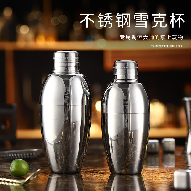 铭轩 日式调酒器 不锈钢标准三段式摇酒壶台湾版雪克壶酒吧调酒具
