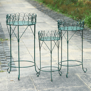 外单户外露台铁艺圆形花架阳台植物置物架庭院花盆架落地式花园架