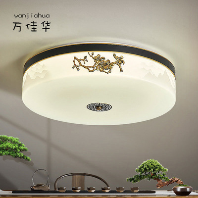 卧室吸顶灯2023年新款led圆形阳台灯房间温馨简约新中式灯具8195