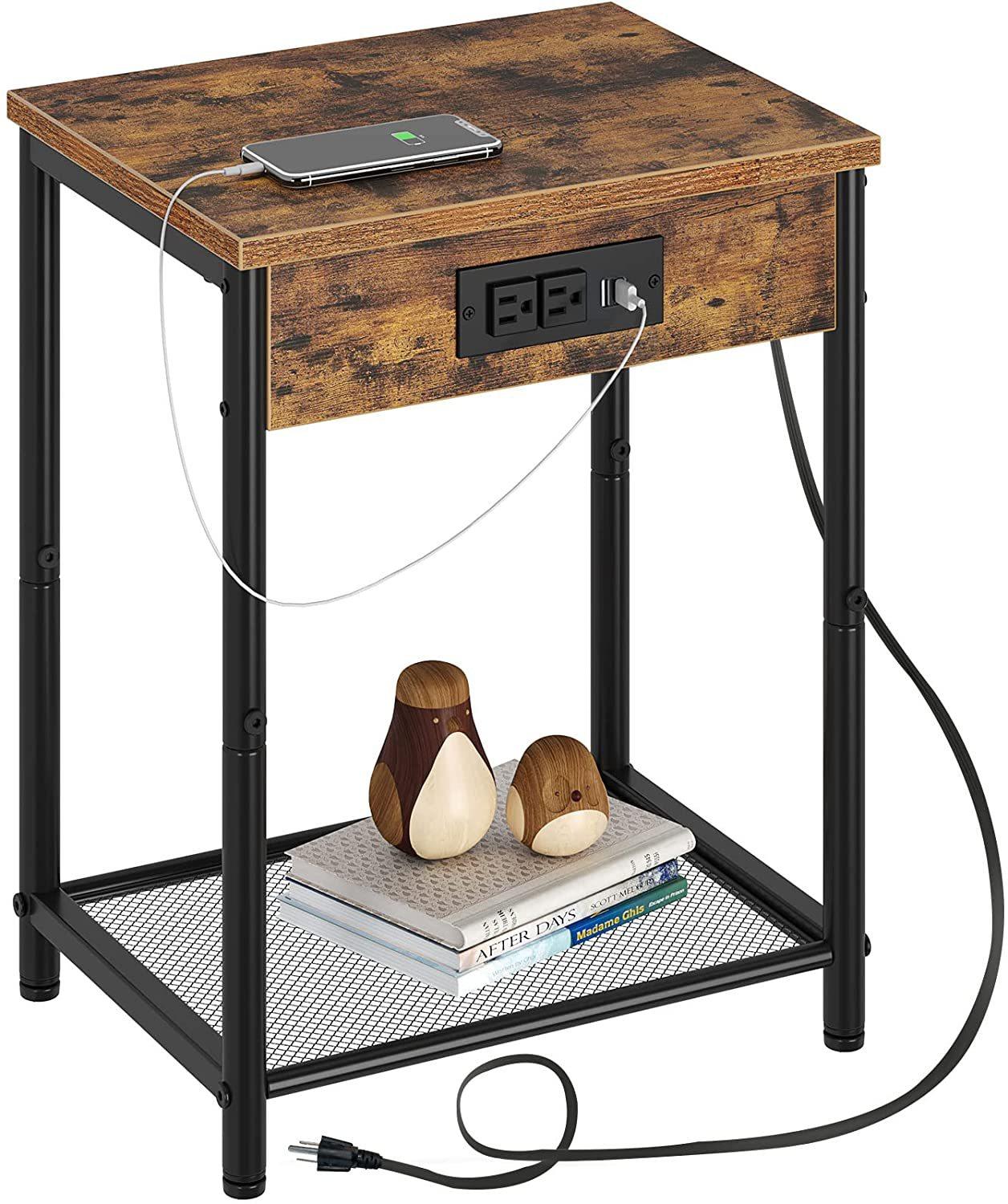 茶几与充电站和USB床头柜与储物架2层沙发表为卧室乡村棕色美式复,模玩/动漫/周边/娃圈三坑/桌游,文化/体育周边,淘宝优惠券,粉丝福利购,淘宝优惠卷