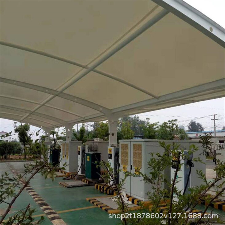 工程工业园区汽车遮阳棚停车棚 大型遮雨棚膜结构停车棚汽车棚