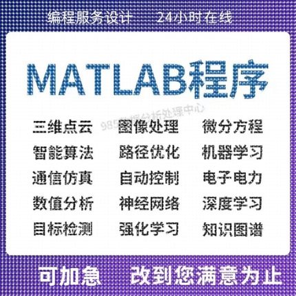 Matlab程序代编微分方程python代编算法优化控制电气彷真图像处理