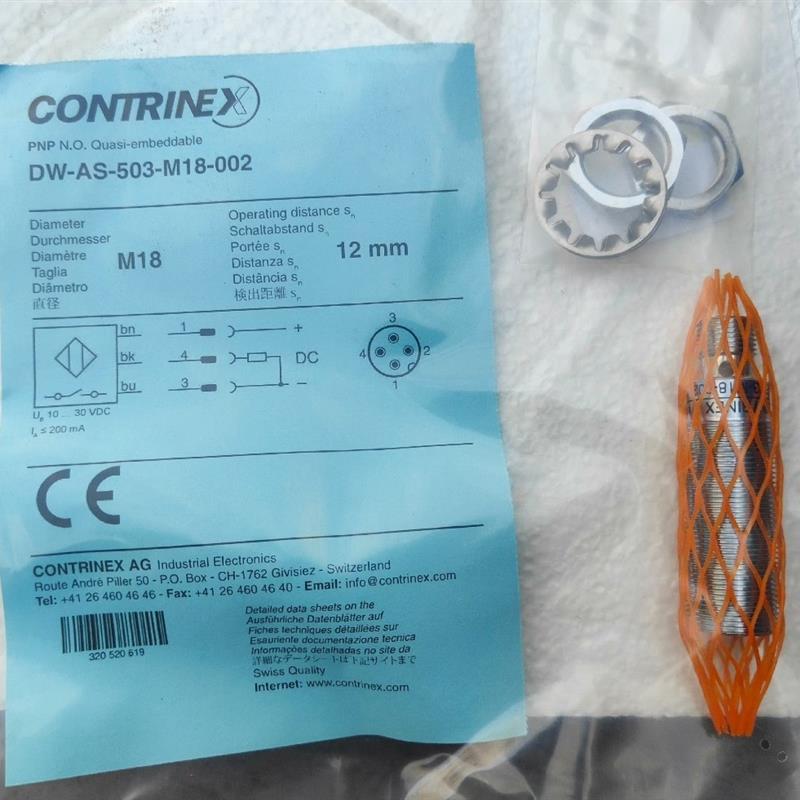 CONTRINEX/DW-AS-503-M18-002 电感式传感器 全新原装现货