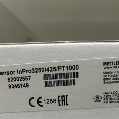 METTLER梅特勒PH电极InPro3250/425/PT100052002557全新现货