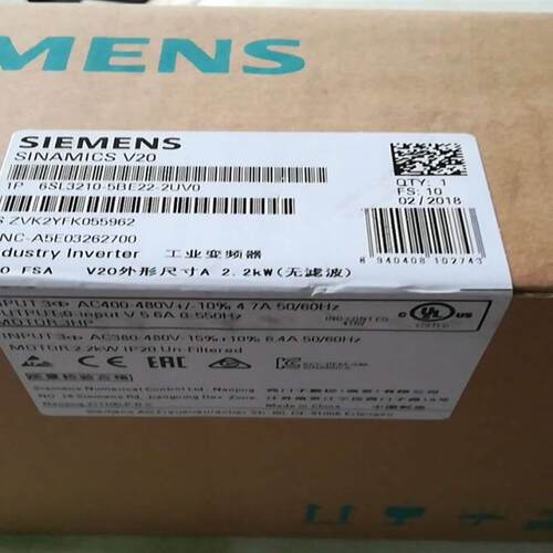 6SL3210-5BE22-2UV0V20变频器380-480 V AC 三相交流202KW