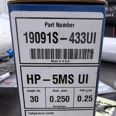 安捷伦HP-5MS UI色谱柱19091S-433UI30*0.25*0.25全新原厂