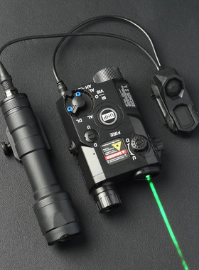 战术镭射PEQ-15红绿激光指示器AXON双控M300M600合金手电筒套装配