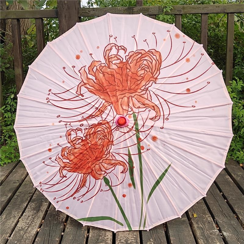彼岸花草油纸伞汉服旗袍和服配饰儿童舞蹈用伞道具演出小伞古装