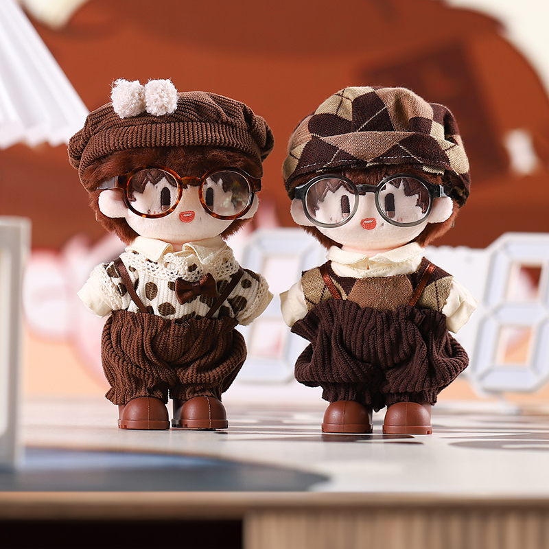 周可可娃衣棉花娃娃衣服可爱毛绒玩偶适用10cm背带裤着替套装娃衣