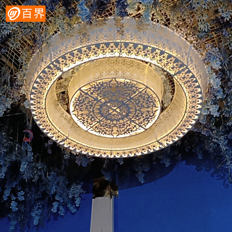 百界新款欧式铁艺贴膜装饰婚庆道具吊顶婚礼堂现场布置挂件挂饰