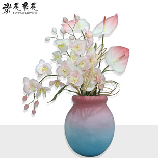 花飞花手工纸艺装置艺术空间陈列橱窗布置商业美陈-蝴蝶兰花瓶