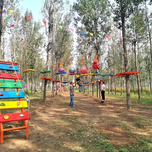 文旅景区体能乐园网绳部落丛林魔网树上蹦床网兜户外攀爬托针设备