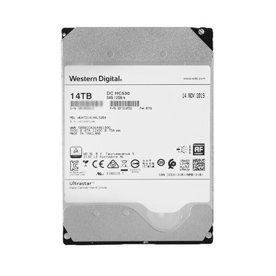 西数 HC530 SAS 14TB CMR垂直 7200转 512MB WUH721414AL5204