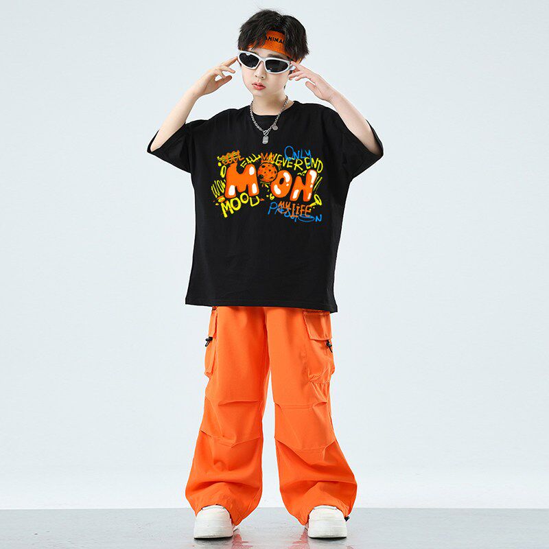 六一表演服街舞儿童潮服男童嘻哈套装女F童爵士舞服装hiphop演出