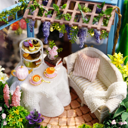diy小屋花店解闷神器手t工拼装模型庭院艺术花房子蔷薇庭园茶屋