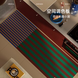 柯布印象中古风厨房地q垫防滑防水防油可擦免洗耐脏满铺全铺脚垫