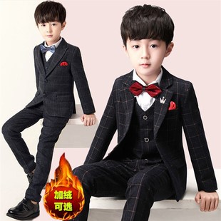 儿童西装套装男童西服秋冬款小主持人服装男孩钢R琴演出服花童礼