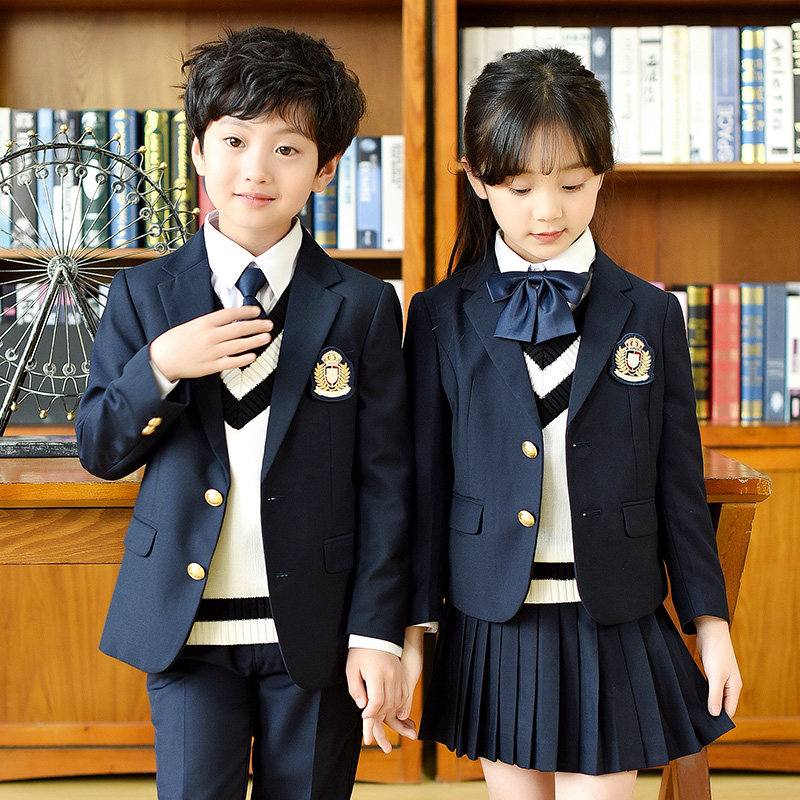 西装校服幼儿园园服儿童春秋冬季英伦G学院风一年级小学生班服套