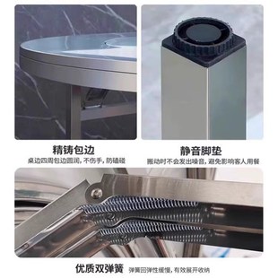 色可 不锈钢转盘圆桌家用圆餐桌吃饭桌可折G叠桌子商用火锅桌多款