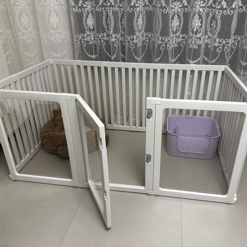 宠物狗围栏全透明亚克力小型犬室内家用L狗屋阳台安全栅栏狗笼子