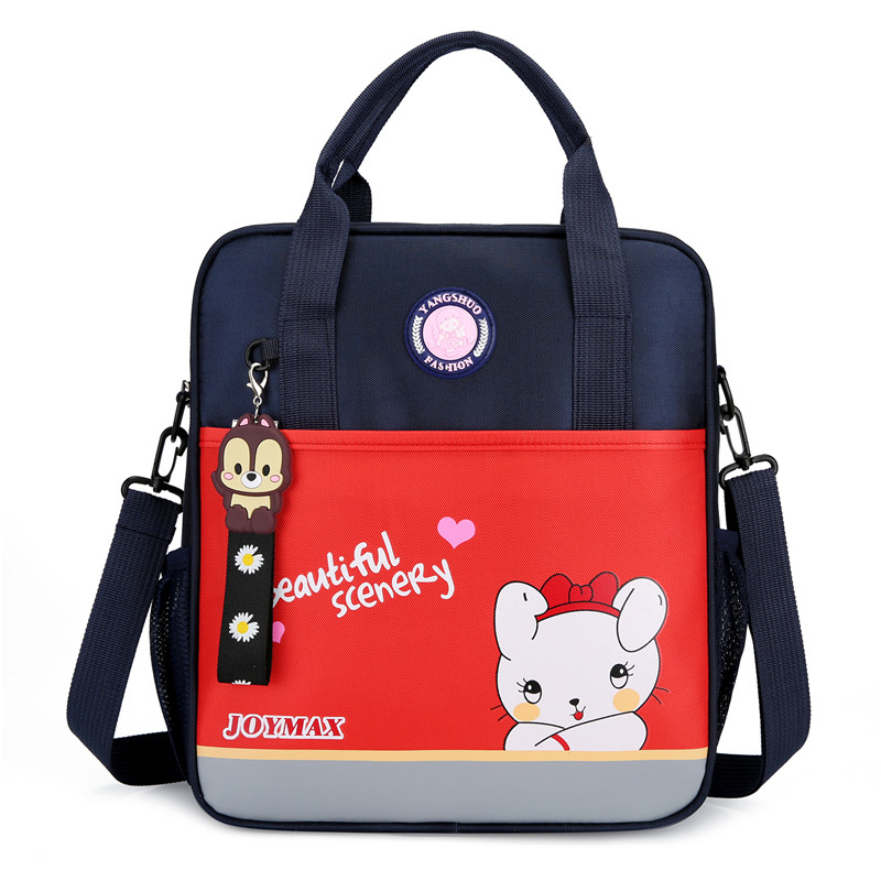 中小学生双肩斜挎手提o包男女美术补习袋单肩补课儿童书包定制log