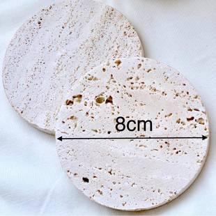 工厂出口travertine石灰华圆形罗马洞石块圆柱底座收纳托盘