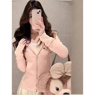 美国NOMALO紧身韩系上衣外套新款粉色卫衣修身女运动美国衣服春秋