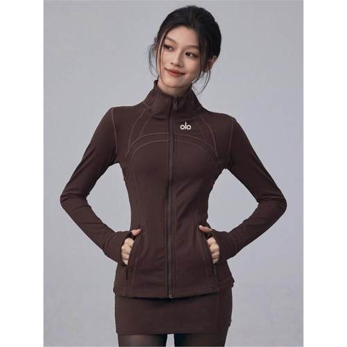 美国nomalo训练高弹跑步运动夹克拉链显瘦立领紧身服瑜伽上衣外套