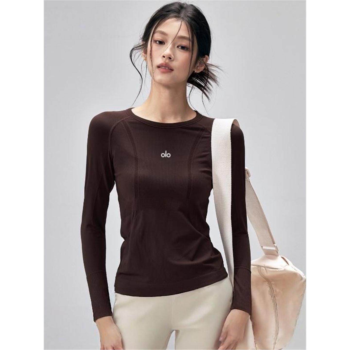 美国NOMALO训练美国秋冬新高弹速干服瑜伽跑步普拉提运动长袖圆领