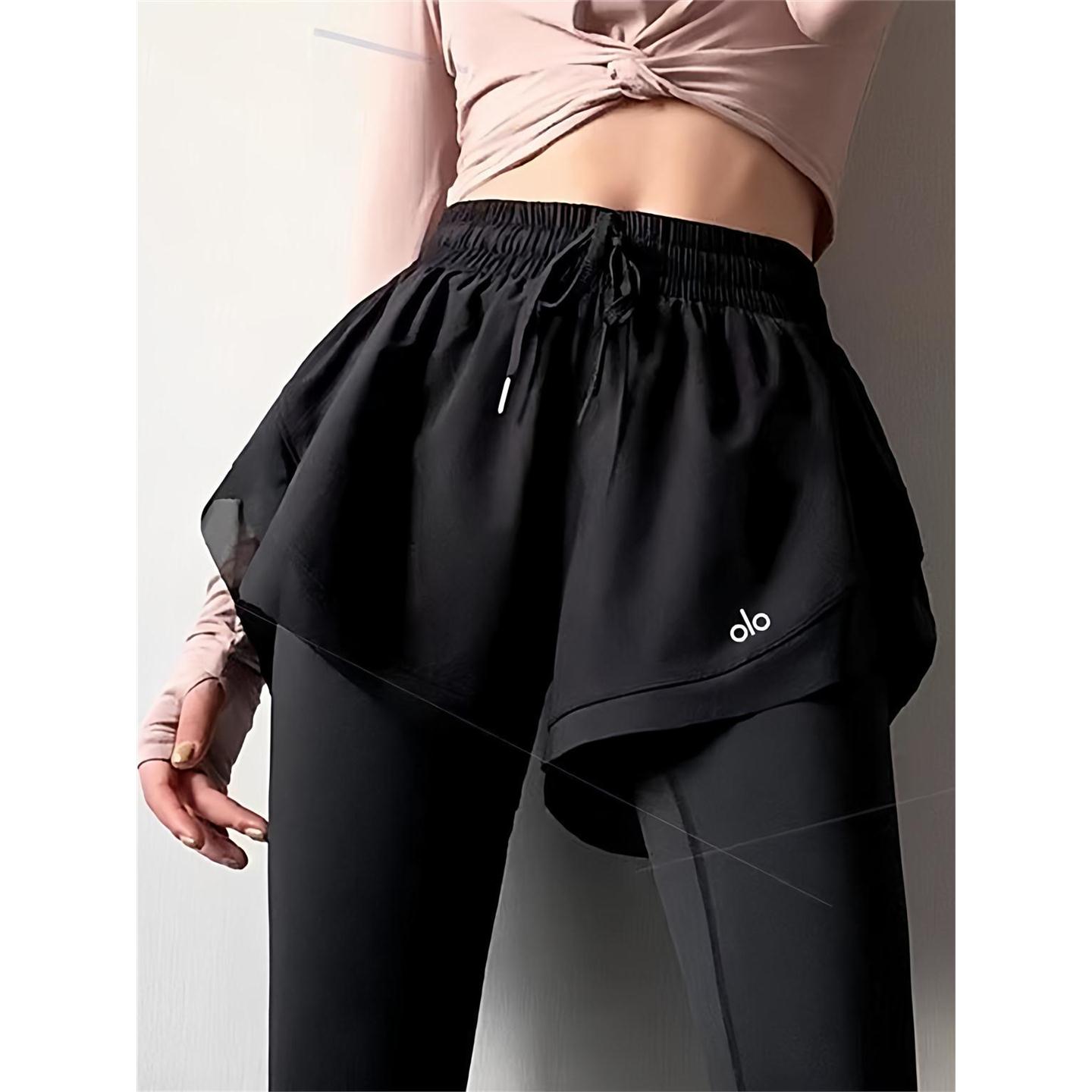 美国nomalo弹力臀健身运动两件透气裤假提速干瑜伽长裤骑行裤女