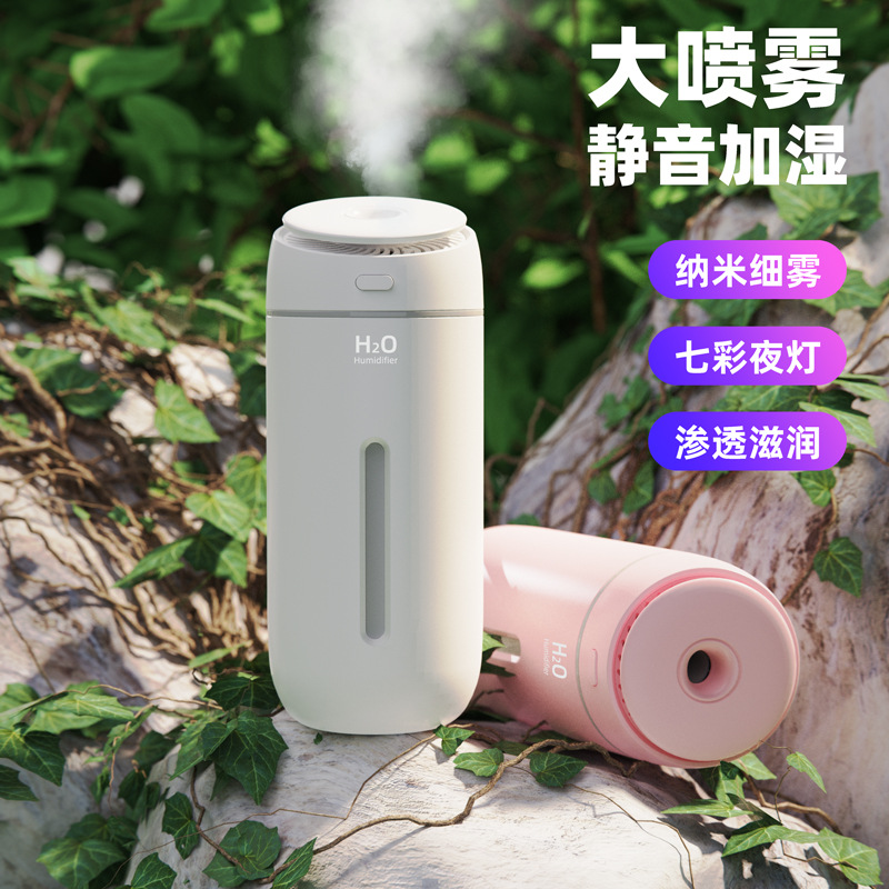 新款桌面补水夜灯家用办公卧室车载大雾量usb空气净化加湿器