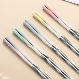 精选莱均柯316L不锈钢筷子家用抗菌防霉防滑快新款高档一人一筷食
