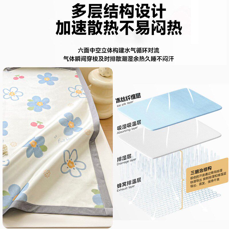 夏天A类冰丝凉席凉垫子90x135x150x190x200夏季空调软席子定制做