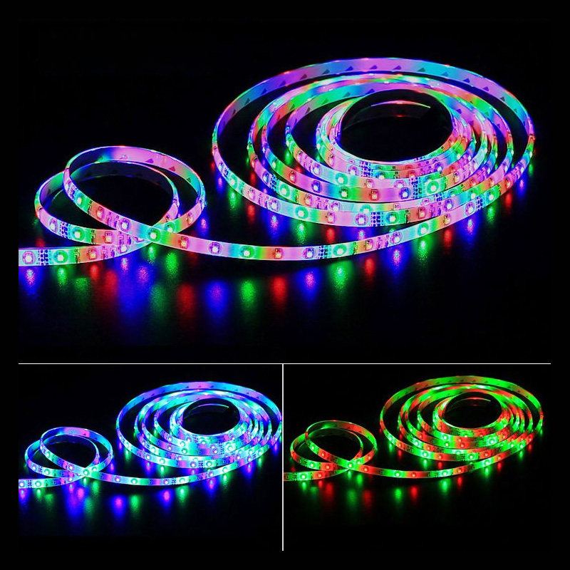 12V3528跑马流水KTV户外彩色灯条24V5050七彩闪光遥控变色LED灯带