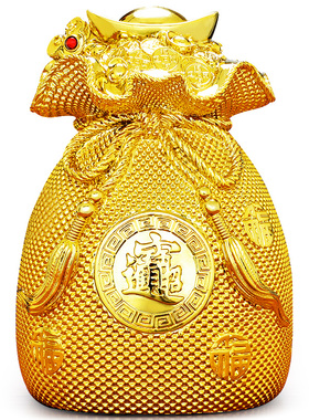 精选存钱福袋储蓄罐聚宝盆招财进宝金元宝摆件只进不出家居客厅装