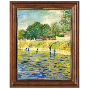 梵高星空装饰画欧式油画客厅餐厅世界名画玄关走廊竖版背景墙挂画