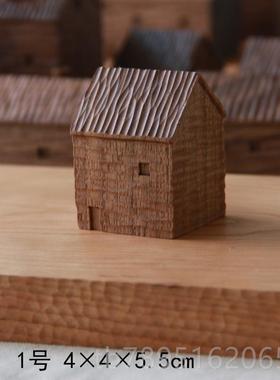 高档雕雨木小屋摆件纯手工刻 创意礼品微景观木小房子装饰家居摆