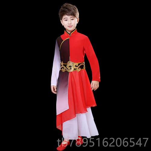高档新款中国年好少舞蹈服少年志演出服儿童舞书舞简群剑舞扇子舞