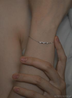 高档LMON 心动手 定制款S925E银设计感小众清新蜜简约手链镯闺礼