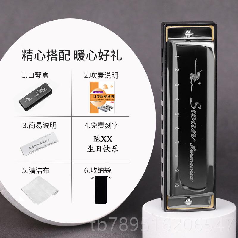 高档鹅口琴10孔C调布鲁斯口初学者演孔奏十单音口琴吹琴蓝调乐天图片