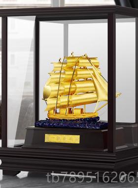 高档金金箔奢一帆风顺乔迁礼品办公足摆件搬家开业送室礼高档轻创